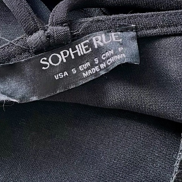 Sophie Rue by Nordstrom Black Cinched Side Tie Cami Mini Dress - Picture 7 of 11